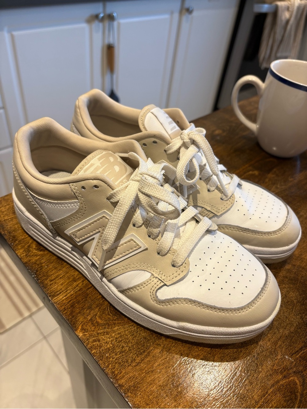 NEW BALANCE 480 SNEAKERS in beige/white - Picture 2 of 5